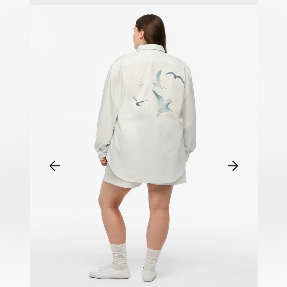 Taylor Swift 1989 (TAYLOR’S VERSION) SEAGULL BLUE STRIPE POPLIN SHIRT XXL
